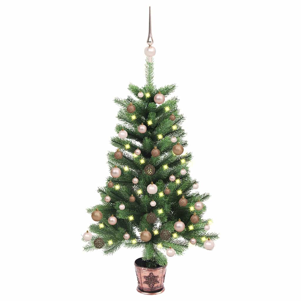 Christmas Tree Green 65 cm PE Length 45 cm with 61 rose gold balls