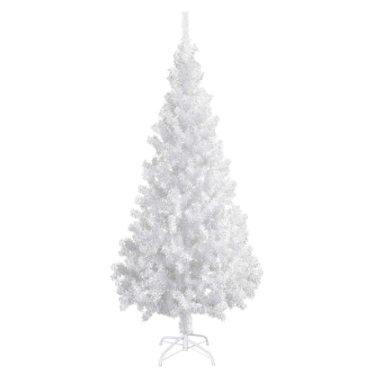 Artificial Pre-lit Christmas Tree Ball Set 620 Branches 180 cm White with 300 LEDs&white/grey balls