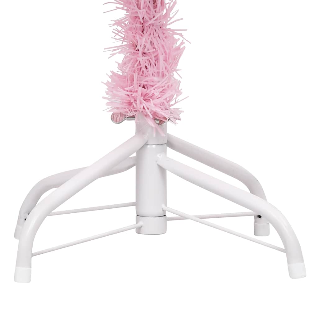 Christmas Tree PVC 210 cm Pink with 300 LEDs&white/grey balls