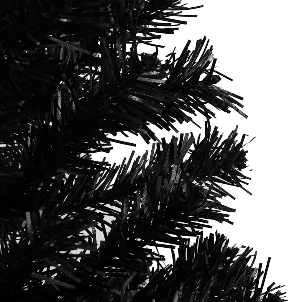 Christmas Tree PVC 240 cm Black with 300 LEDs&white/grey balls