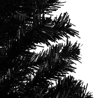 Christmas Tree PVC 240 cm Black with 300 LEDs&white/grey balls