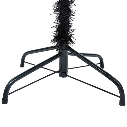Christmas Tree PVC 240 cm Black with 300 LEDs&white/grey balls