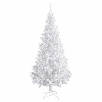 Artificial Pre-lit Christmas Tree with Ball Set PVC White 180 cm With 61white/grey balls