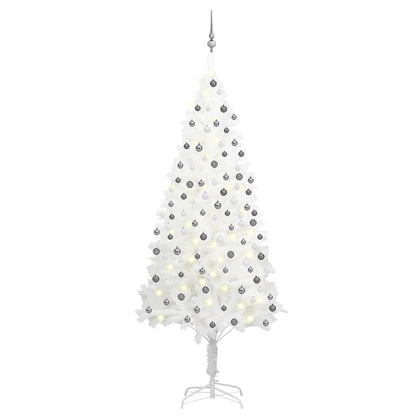 Artificial Pre-lit Christmas Tree with Ball Set 65 cm White 210 cm 105 cm