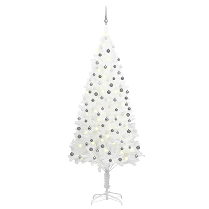 Artificial Pre-lit Christmas Tree with Ball Set 65 cm White 240 cm 100 cm