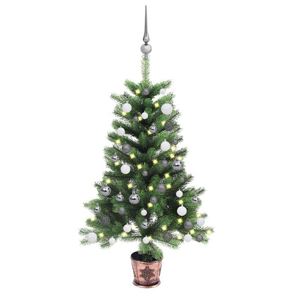 Christmas Tree Green 65 cm PE Length 45 cm with 61 white/grey balls