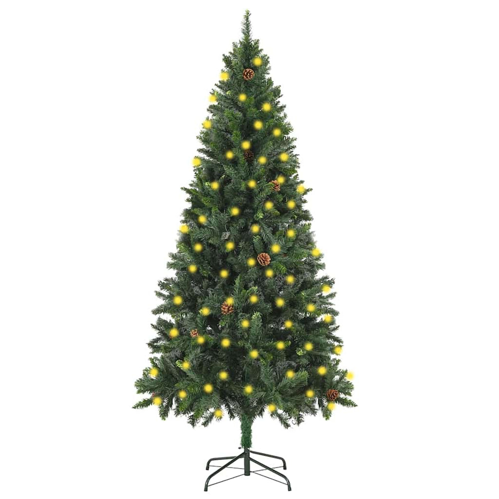 vidaXL Artificial Pre-lit Christmas Tree with Pine Cones 150 cm