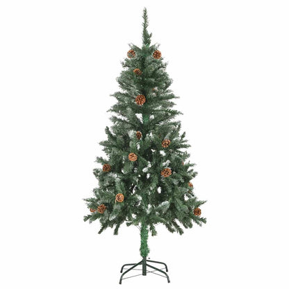 Artificial Pre-lit Christmas Tree Ball Set Pine Cones 210 cm White and rose 150 cm 89 cm
