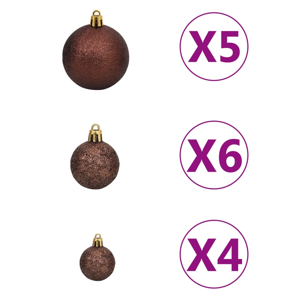 vidaXL Corner Artificial Christmas Tree LEDs&Ball Set White 210 cm PVC