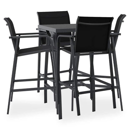 vidaXL 5 Piece Garden Bar Set Black 1