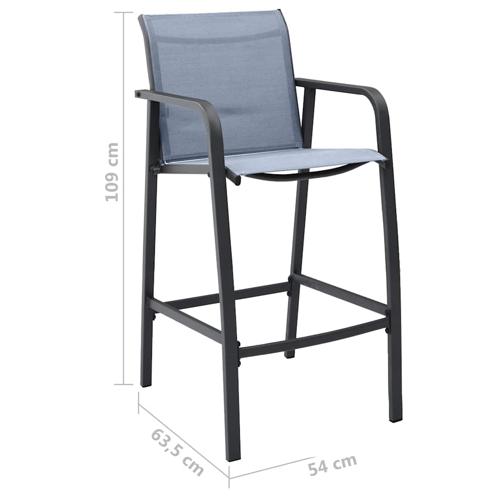vidaXL 5 Piece Garden Bar Set Black and Grey 4