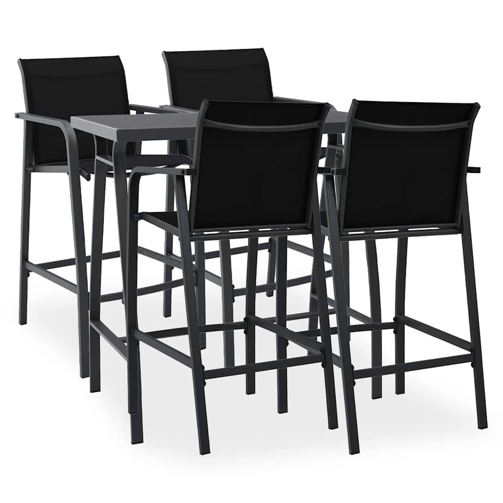 vidaXL 5 Piece Garden Bar Set Black 1