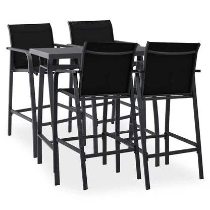 vidaXL 5 Piece Garden Bar Set Black 1