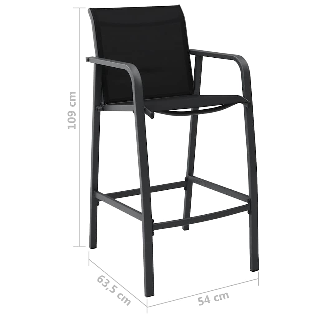 vidaXL 5 Piece Garden Bar Set Black 4