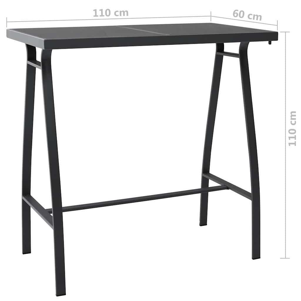 vidaXL 5 Piece Garden Bar Set Black 5