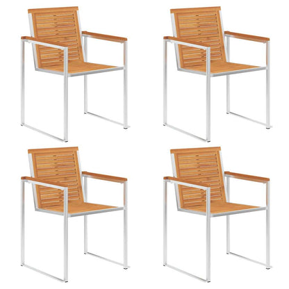 vidaXL Garden Chairs and Stainless Steel