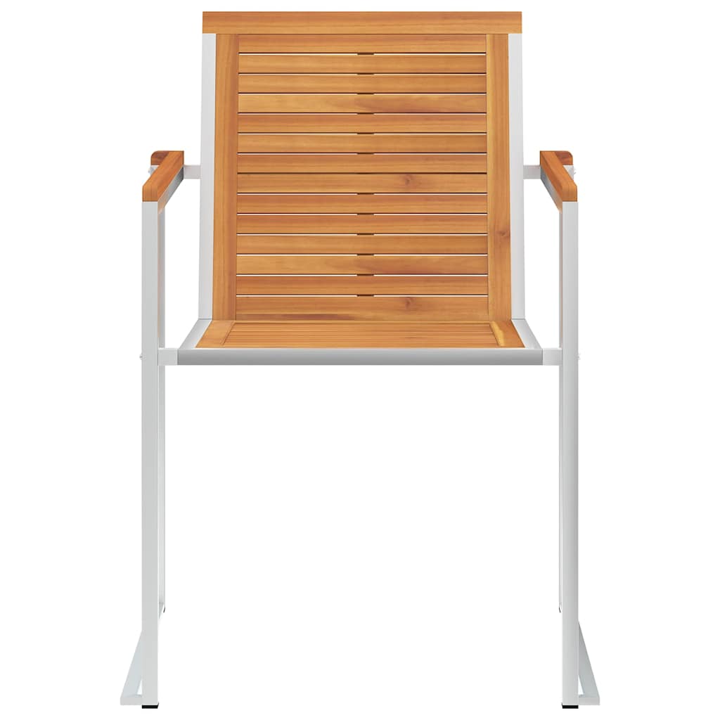 vidaXL Garden Chairs 8 pcs Solid Acacia Wood and Stainless Steel 3