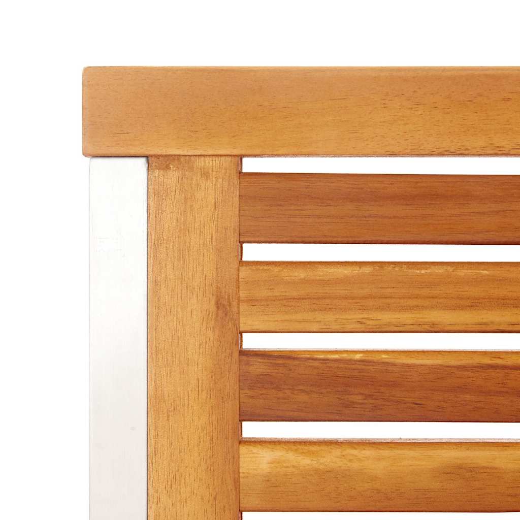 vidaXL Garden Chairs 8 pcs Solid Acacia Wood and Stainless Steel 6