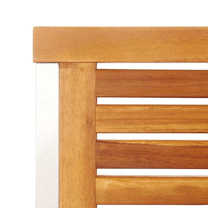 vidaXL Garden Chairs 8 pcs Solid Acacia Wood and Stainless Steel 6