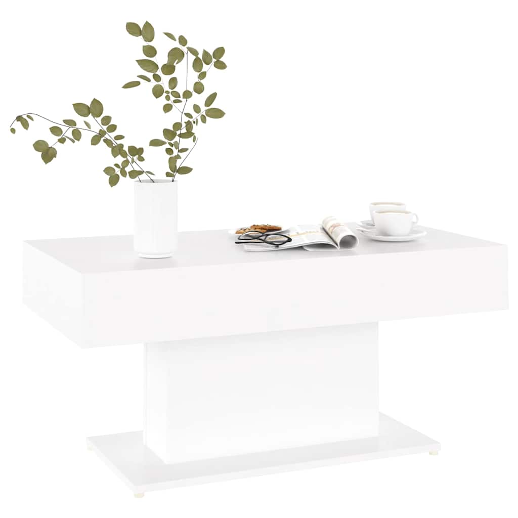 Coffee Table 96x50x45 cm Engineered Wood White