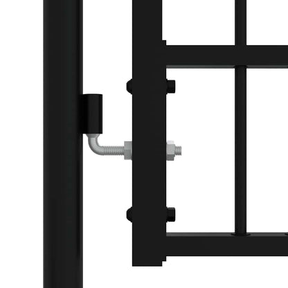 vidaXL Fence Gate "KAMPEN" with Spear Top Black 302x172 cm Steel 4