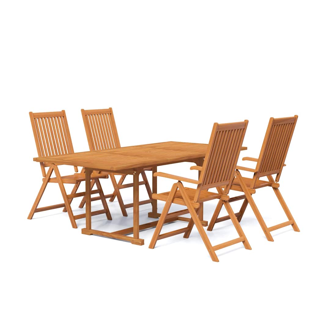 vidaXL 5 Piece Garden Dining Set Solid Wood Acacia 150-200 cm 2