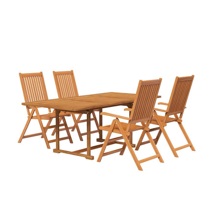 vidaXL 5 Piece Garden Dining Set Solid Wood Acacia 150-200 cm 3