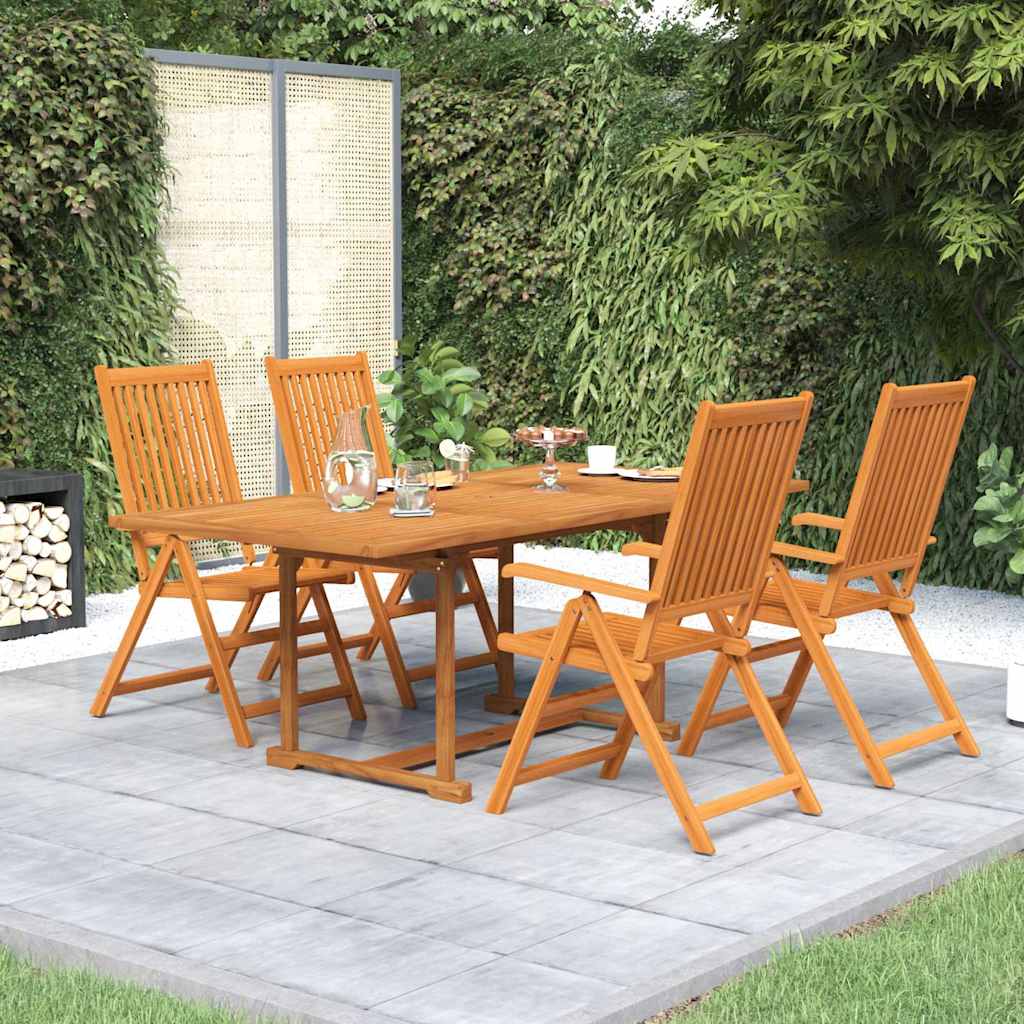 vidaXL 5 Piece Garden Dining Set Solid Wood Acacia 150-200 cm 1