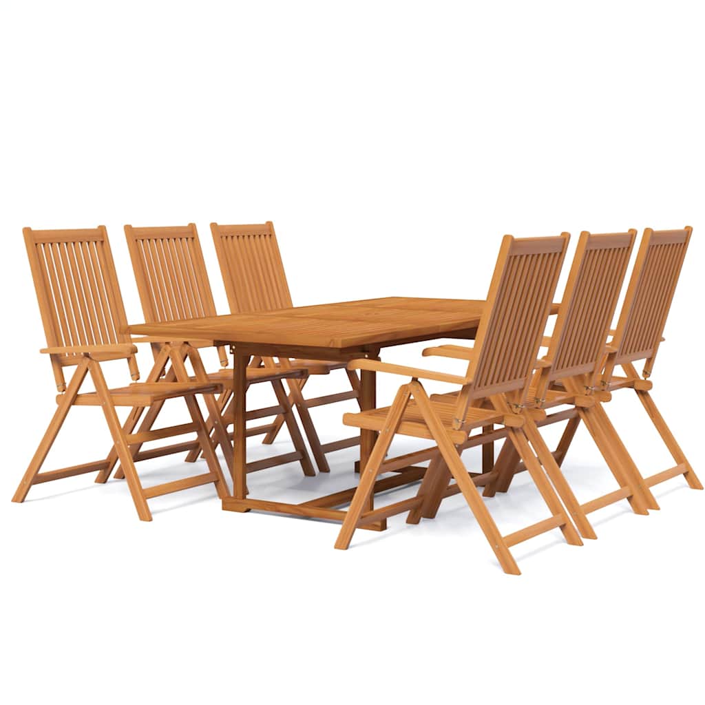 vidaXL 7 Piece Garden Dining Set Solid Wood Acacia 150-200 cm 2