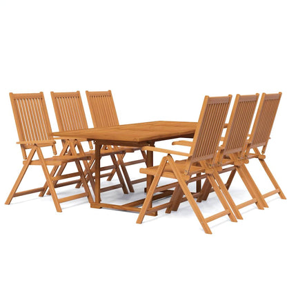 vidaXL 7 Piece Garden Dining Set Solid Wood Acacia 150-200 cm 2