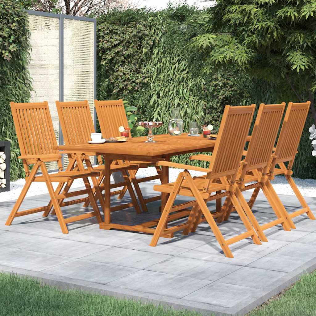 vidaXL 7 Piece Garden Dining Set Solid Wood Acacia 150-200 cm 1