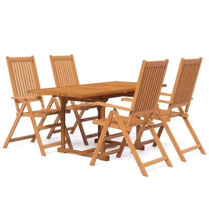 vidaXL 5 Piece Garden Dining Set Solid Wood Acacia 120-170 cm 2