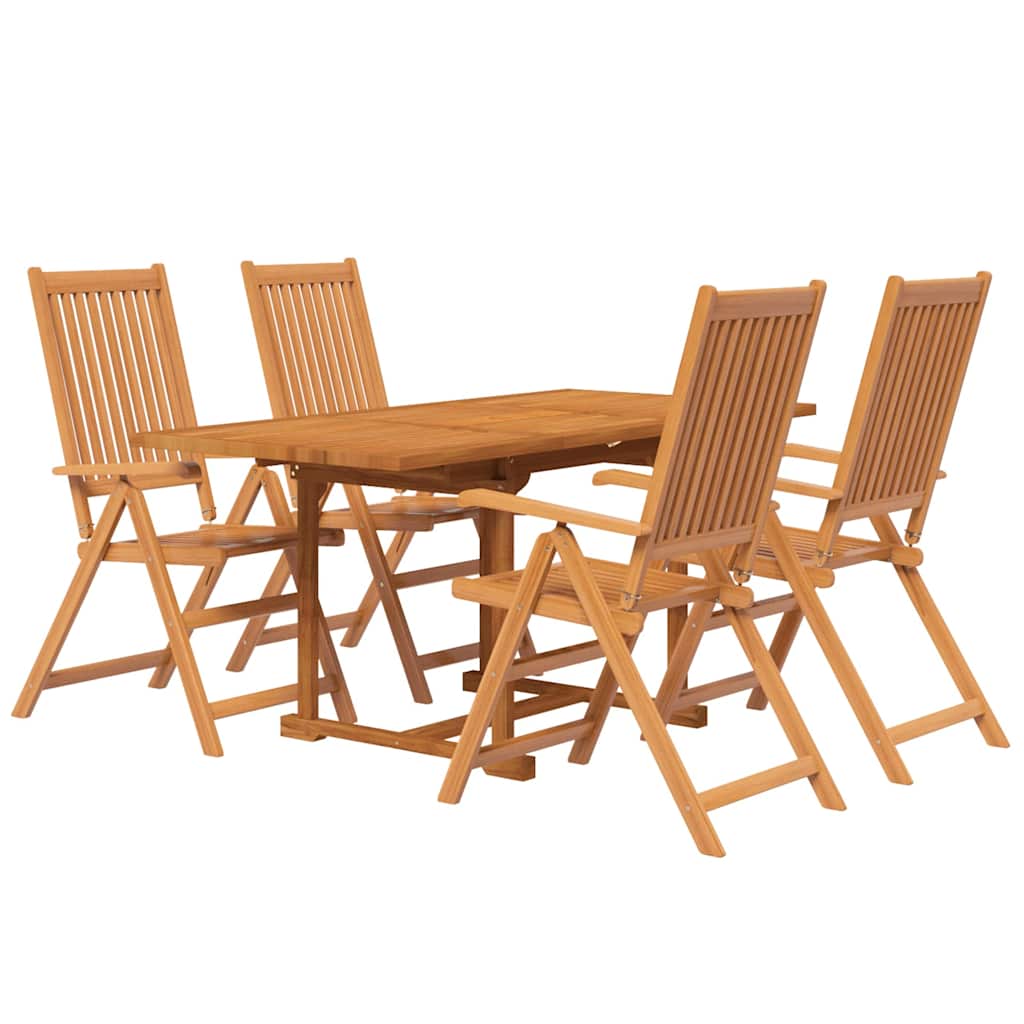 vidaXL 5 Piece Garden Dining Set Solid Wood Acacia 120-170 cm 3