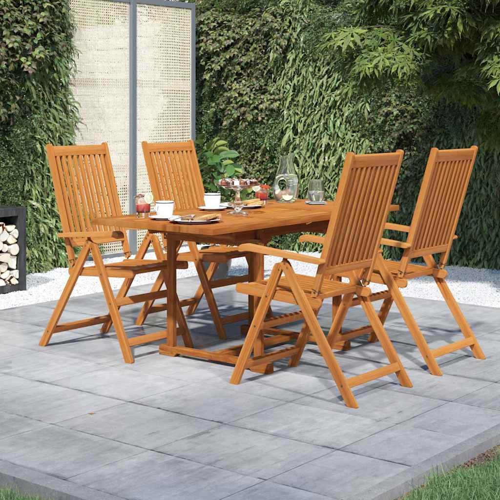 vidaXL 5 Piece Garden Dining Set Solid Wood Acacia 120-170 cm 1