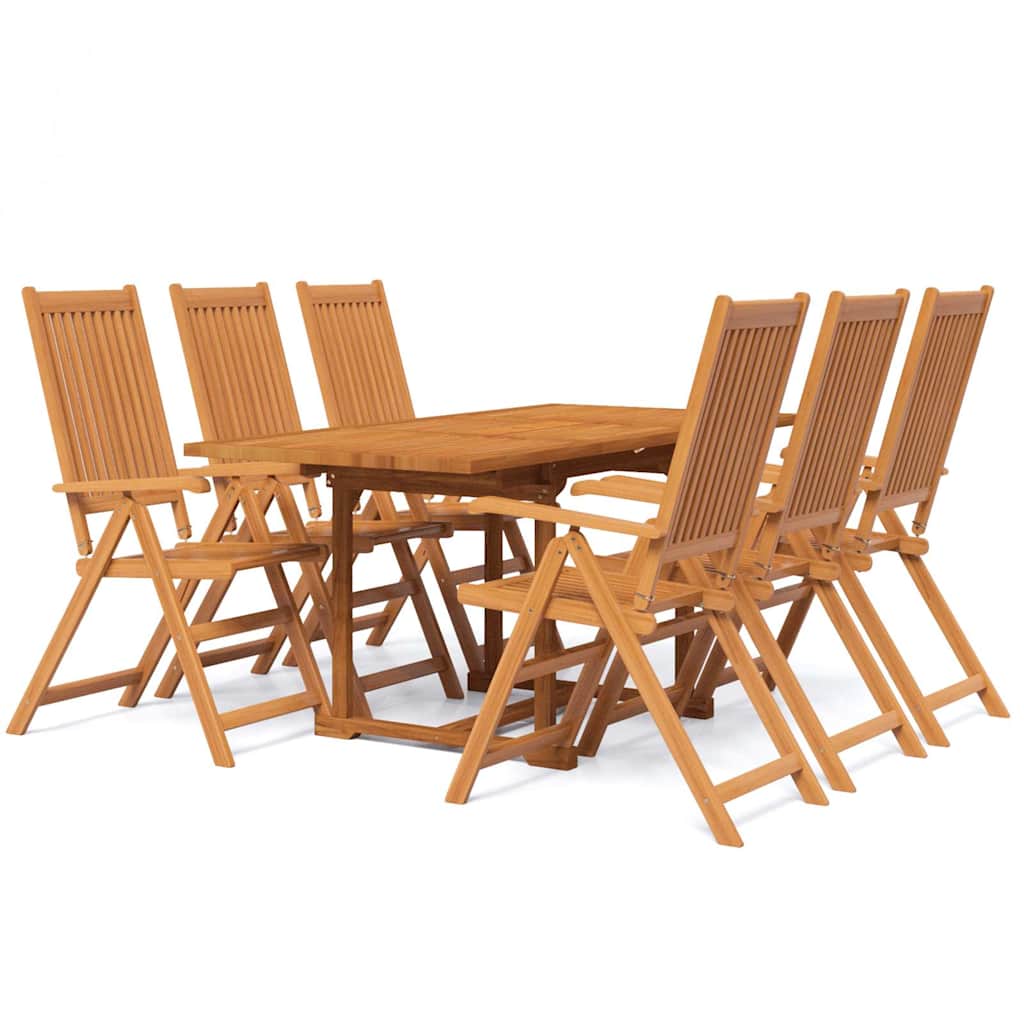 vidaXL 7 Piece Garden Dining Set Solid Wood Acacia 120-170 cm 2
