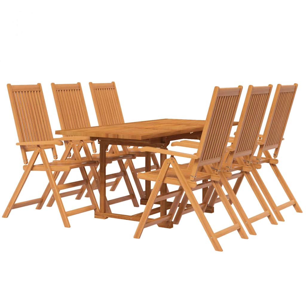 vidaXL 7 Piece Garden Dining Set Solid Wood Acacia 120-170 cm 3
