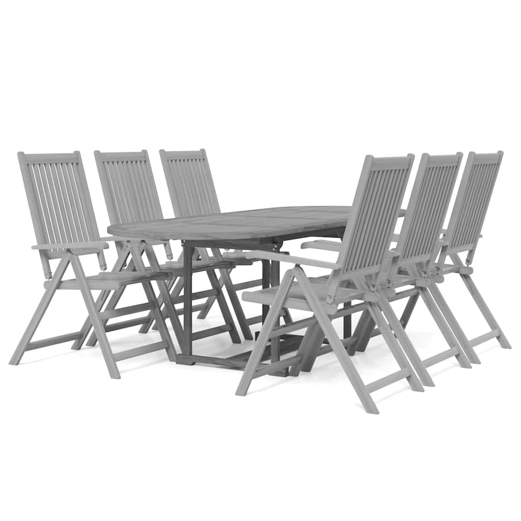 vidaXL 7 Piece Garden Dining Set Solid Wood Acacia 2