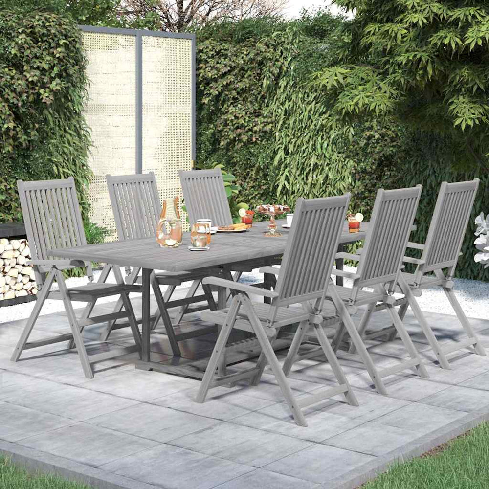 vidaXL 7 Piece Garden Dining Set Solid Wood Acacia