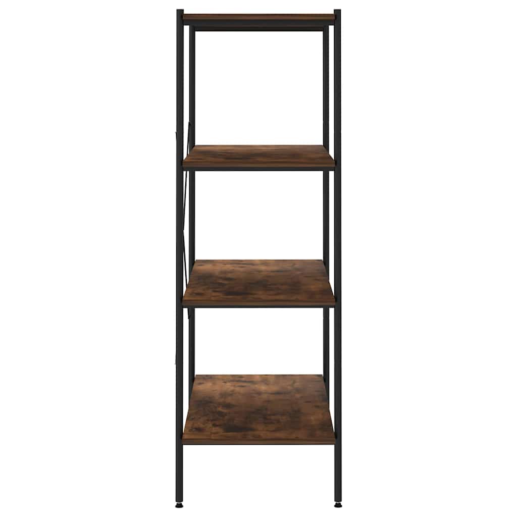 3-Tier Shelving Unit 80x40x92 cm Black and dark wood 130 cm