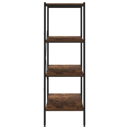3-Tier Shelving Unit 80x40x92 cm Black and dark wood 130 cm