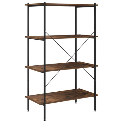 3-Tier Shelving Unit 80x40x92 cm Black and dark wood 130 cm