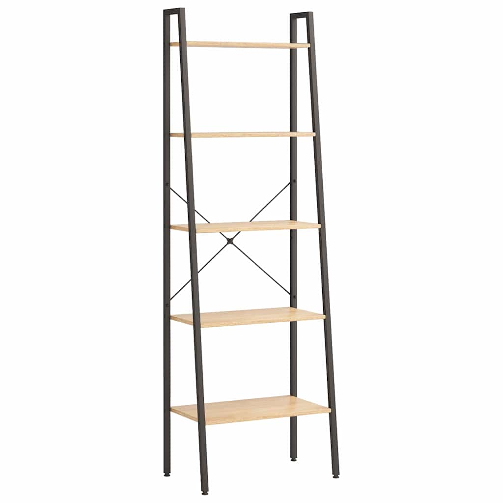 3-Tier Standing Shelf and Black 56x35x108 cm Light brown 174 cm