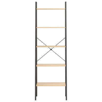 3-Tier Standing Shelf and Black 56x35x108 cm Light brown 174 cm