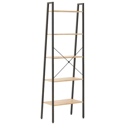 3-Tier Standing Shelf and Black 56x35x108 cm Light brown 174 cm