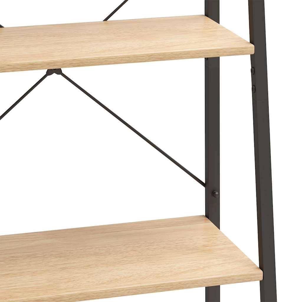 3-Tier Standing Shelf and Black 56x35x108 cm Light brown 174 cm