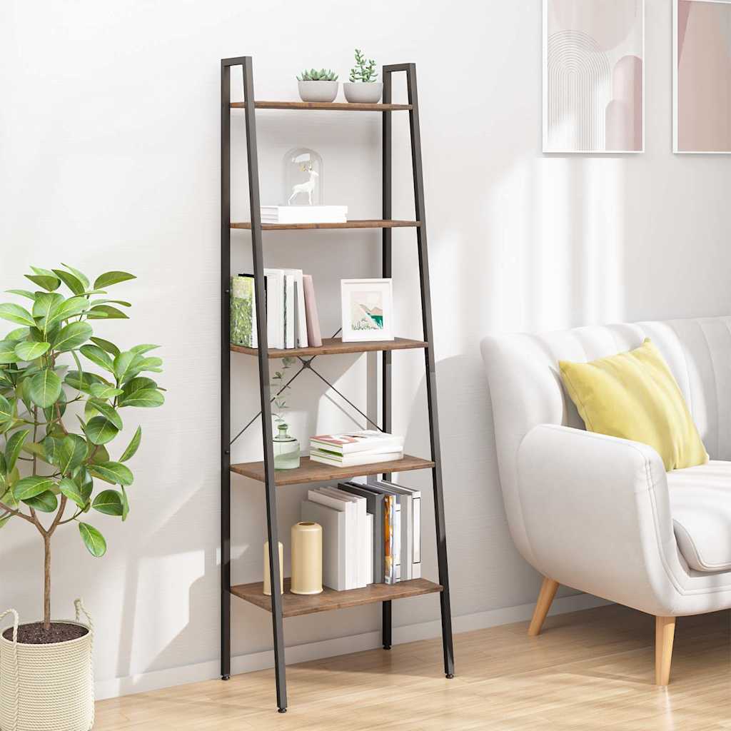 3-Tier Standing Shelf and Black 56x35x108 cm Dark brown 174 cm