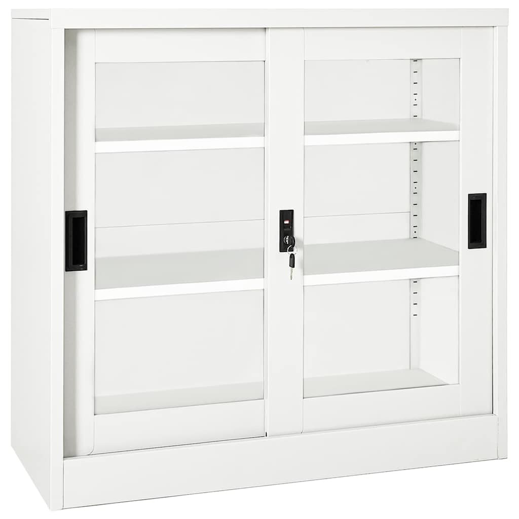 Sliding Door Cabinet 90x40x90 cm Steel White