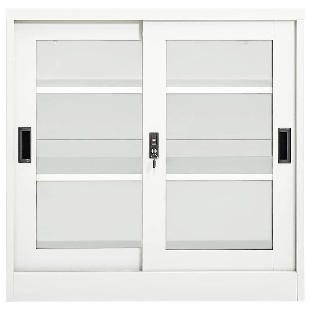 Sliding Door Cabinet 90x40x90 cm Steel White