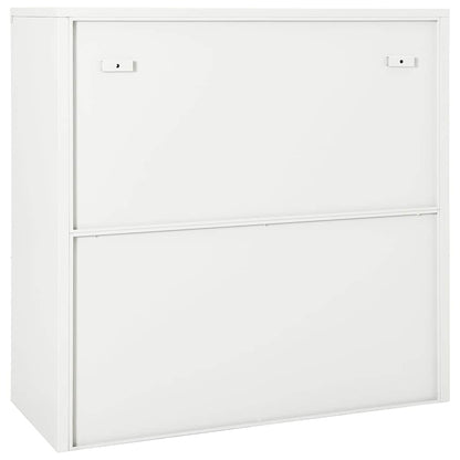 Sliding Door Cabinet 90x40x90 cm Steel White