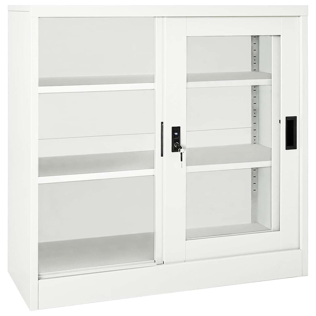 Sliding Door Cabinet 90x40x90 cm Steel White